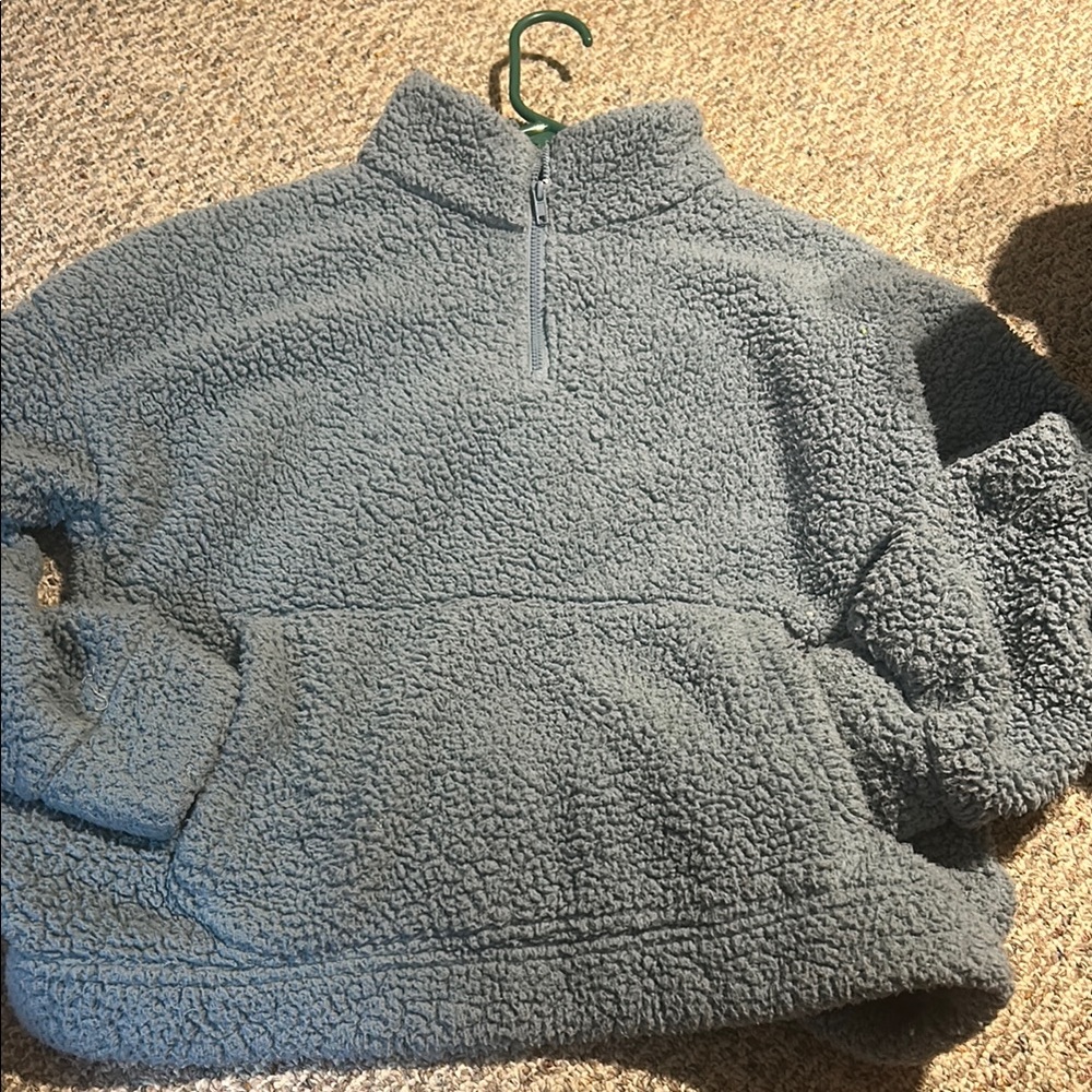 American Eagle Outfitters Gray Sherpa Jacket
